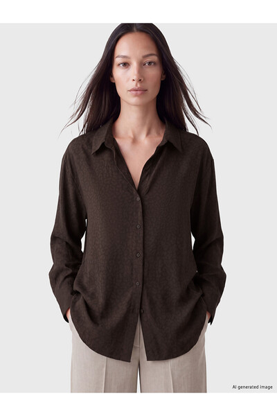 LC Waikiki Peak New Season Brown Leopard Patterned Women's Shirt