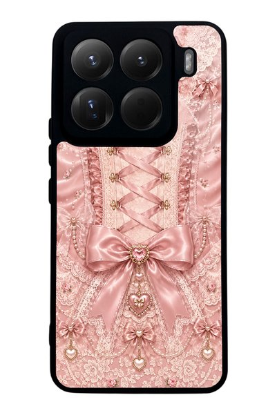 S Mode Xiaomi Mi 15 Pro Pink Corset Coquette Design Glossy Phone Case