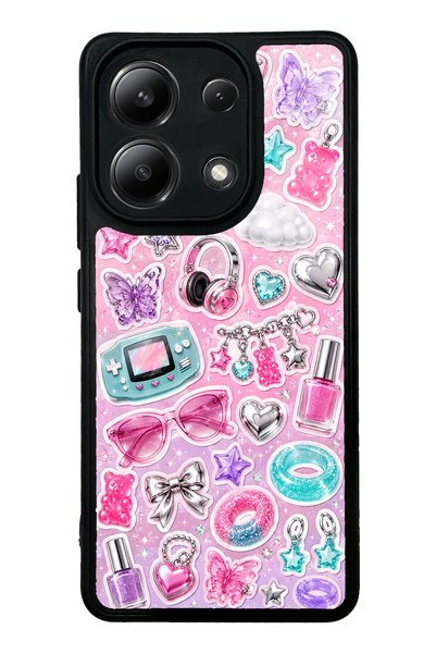 S Mode حافظة هاتف لامعة بتصميم Xiaomi Redmi Note 13 4G Y2K Sticker Dreams