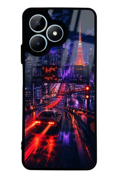 S Mode Realme Note 50 Neon Tokyo Nights Design Glossy Phone Case