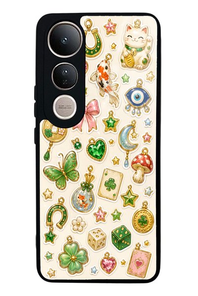 S Mode غطاء هاتف لامع بتصميم Lucky Star Charms لهاتف Vivo V50 Lite