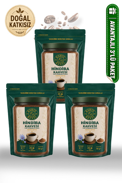 Kahve Keyfi Hindiba Kahvesi Kafeinsiz Bitkisel 50 g x 3 Adet Avantaj Paketi