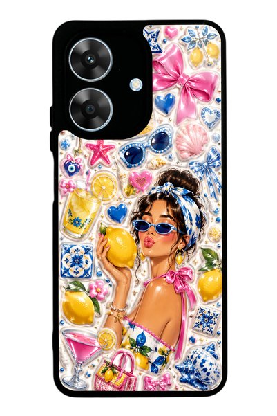 S Mode Realme Note 60 Lemon Pop Riviera Design Glossy Phone Case