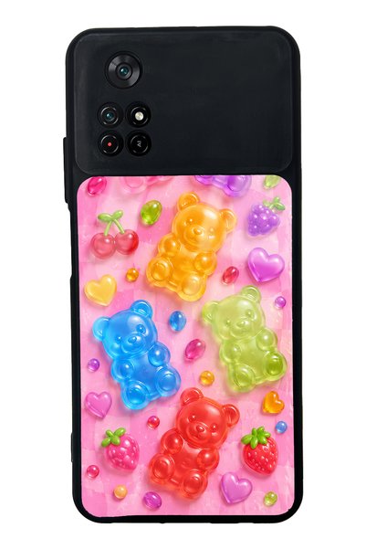 S Mode Xiaomi Poco M4 Pro Candy Bear Fruits Design Glossy Phone Case