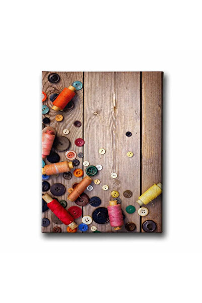 enmalife Button and Spools Decorative Canvas Wall Painting