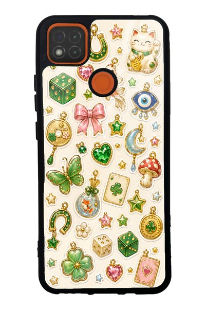 S Mode Xiaomi Redmi 9C Glossy Phone Case with Lucky Star Charms Design