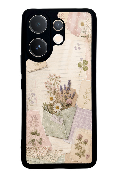 S Mode حافظة هاتف لامعة بتصميم دفتر يوميات Wildflower من Vivo V60