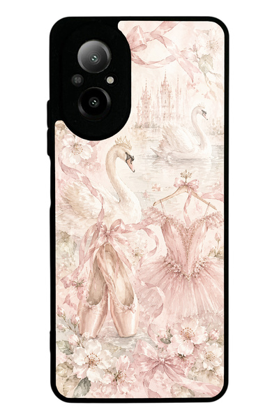 S Mode Realme 12 Lite Pink Swan Ballet Design Glossy Phone Case