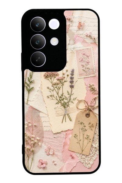 S Mode حافظة هاتف لامعة بتصميم Realme C85 Blush Herbarium