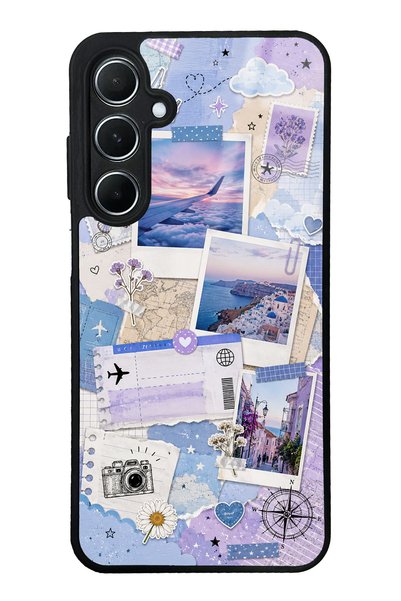 S Mode Samsung A55 Pastel Travel Diary Design Glossy Phone Case