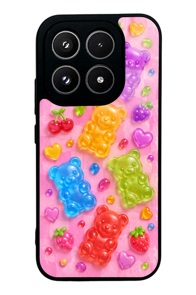 S Mode Xiaomi 17 Candy Bear Fruits Design Glossy Phone Case