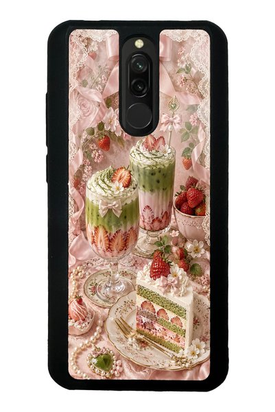 S Mode حافظة هاتف لامعة بتصميم Xiaomi Redmi 8 Berry Matcha Dream