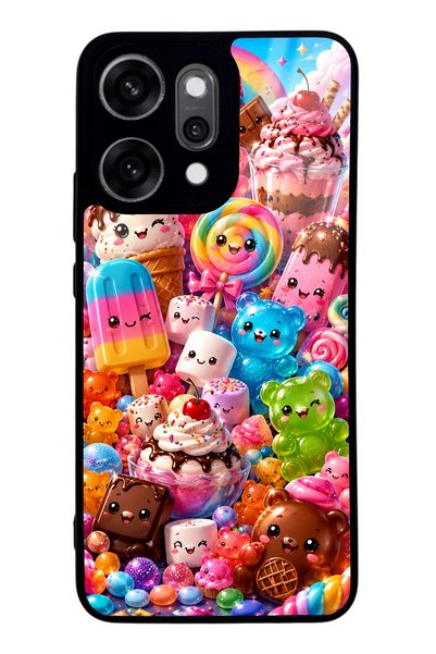 S Mode Oppo Reno 14 Pro Kawaii Candy Party Design Glossy Phone Case