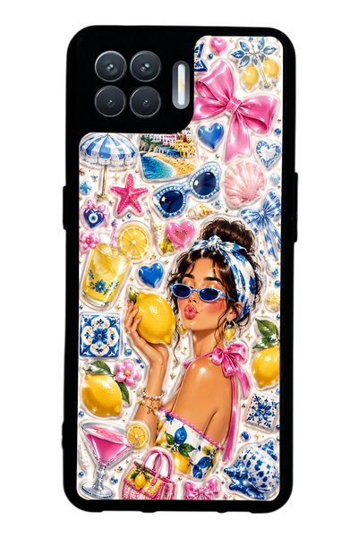 S Mode Oppo Reno 4 Lite Glossy Phone Case with Lemon Pop Riviera Design