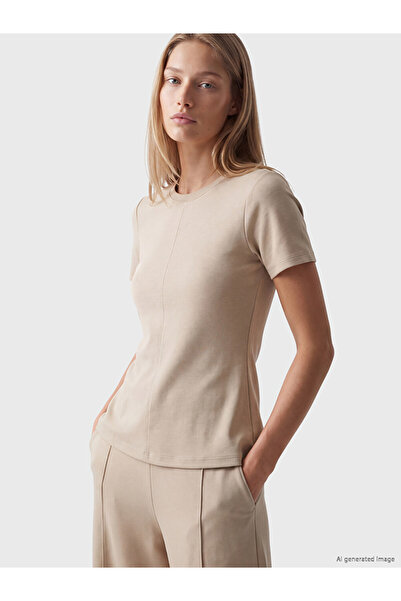 LC Waikiki Peak New Season Beige Soft Touch Peplum Blouse