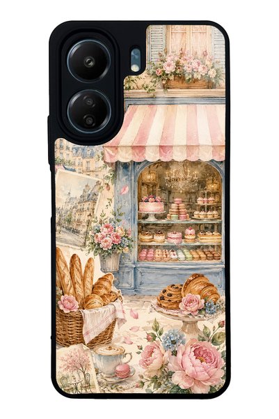S Mode Xiaomi Redmi 13C Paris Café Bloom Design Glossy Phone Case