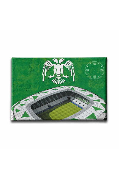 enmalife Διακοσμητικός πίνακας τοίχου Torku Arena Stadi με ρολόι