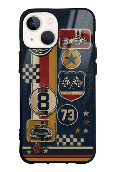 S Mode iPhone 13 Mini Old School Racing Design Glossy Phone Case