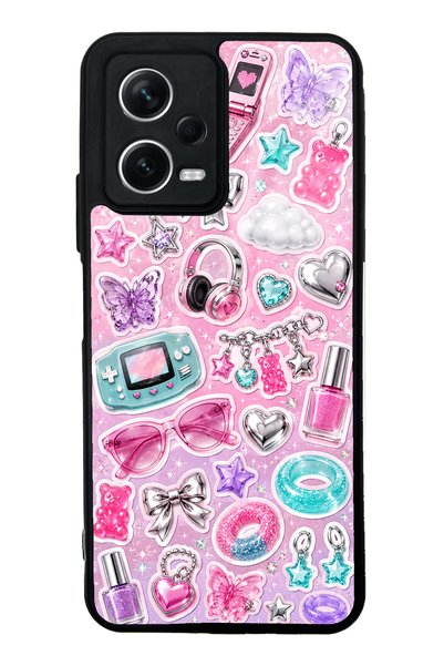 S Mode حافظة هاتف لامعة بتصميم Xiaomi Redmi Note 12 5G Y2K Sticker Dreams