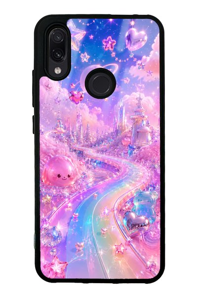 S Mode Xiaomi Redmi Note 7 Crystal Heart City Design Glossy Phone Case