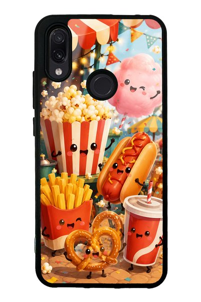 S Mode حافظة هاتف لامعة بتصميم حفلة طعام ممتعة لهاتف Xiaomi Redmi Note 7