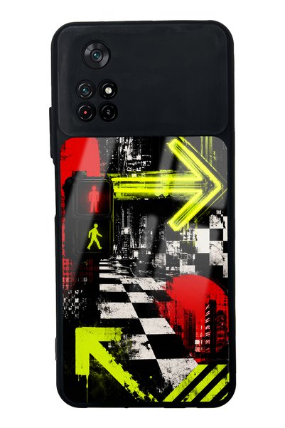 S Mode حافظة هاتف Xiaomi Poco M4 Pro بتصميم نيون ديسكتريت لامعة