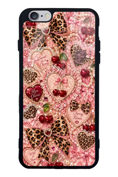 S Mode حافظة هاتف لامعة بتصميم Wild Cherry Coquette لهاتف iPhone 6 Plus
