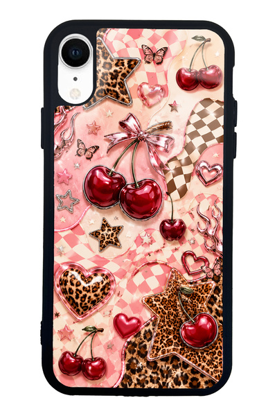 S Mode حافظة هاتف لامعة بتصميم Cherry Rebel Pop لهاتف iPhone XR