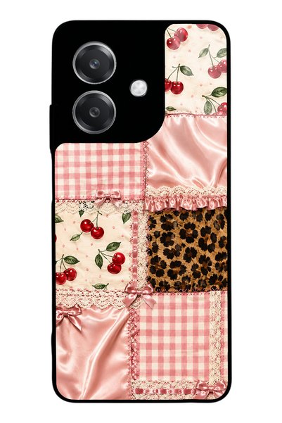 S Mode Oppo A3 Glossy Phone Case with Cherry Leopard Patchwork Design
