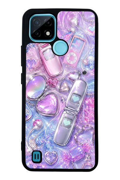 S Mode Realme C21 Chrome Heart Y2K Design Glossy Phone Case