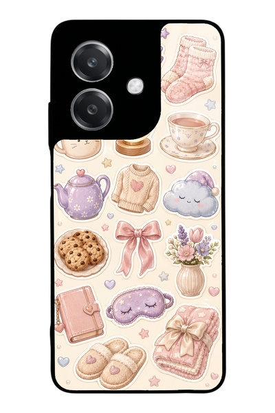 S Mode حافظة هاتف لامعة بتصميم Pastel Sleepover لهاتف Oppo A3