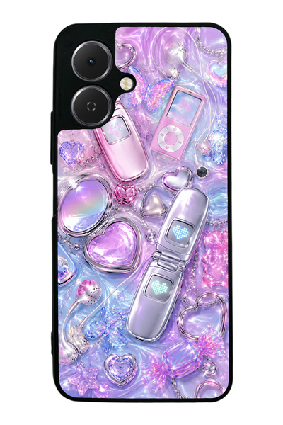 S Mode Tecno Spark Go2 Chrome Heart Y2K Design Glossy Phone Case