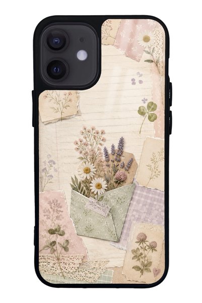 S Mode iPhone 12 Mini Glossy Phone Case with Wildflower Diary Design