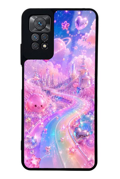S Mode حافظة هاتف Xiaomi Redmi Note 11 Pro بتصميم Crystal Heart City اللامع