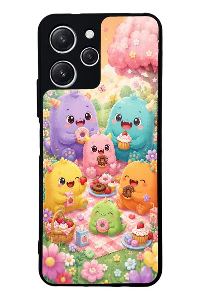 S Mode Xiaomi Redmi 12 Monster Picnic Party Design Glossy Phone Case