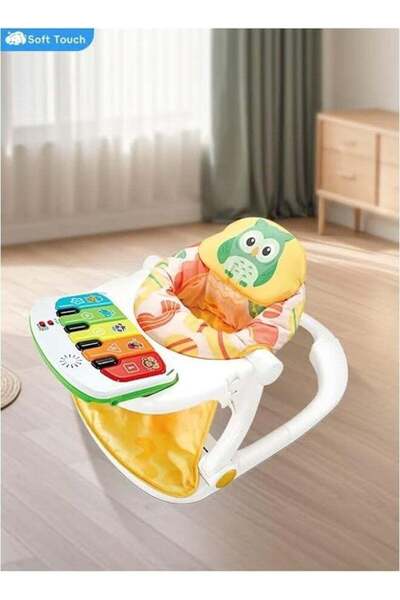 Tiibaby 68187 Musical Baby Floor Seat with Light-Up Piano, Foldable Design
