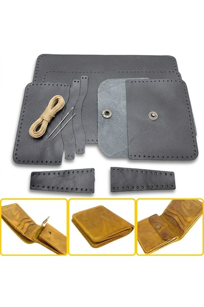 ipekbazaar DIY Ahura Leather Wallet Making Kit, DIY Handmade Wallet Card Hold...
