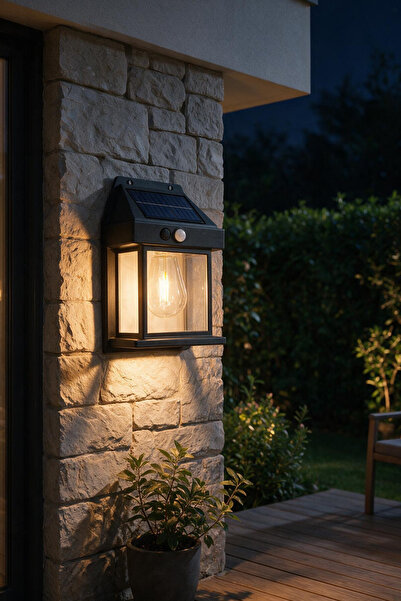 BEYZANA Solar LED Bahçe Lambası Güneş Enerjili Su Geçirmez 3 Modlu Hareket Se...