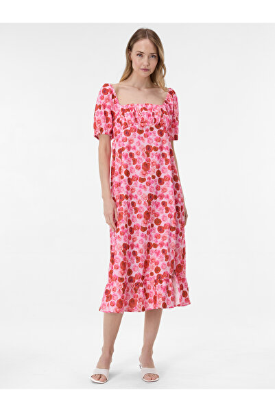 ORSAY Rochie midi de damă cu imprimeu, roșie