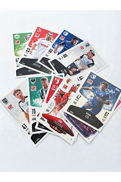 Topps 10 قطع من بطاقات لاعبي كرة القدم الأصلية لموسم 24/25 في الدوري الألماني...
