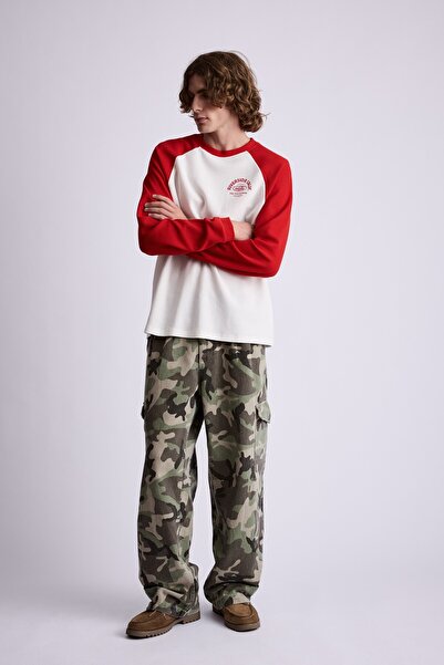 Pull & Bear Reglan kollu gofre kumaş tişört