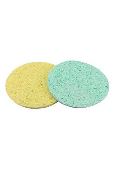NBR Set de 2 bureți de curățare facială, Machiaj, Galben-Verde, 01
