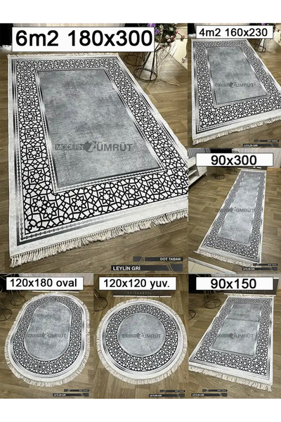 Zümrüt Ev Tekstil Makinede Yıkanabilir Yazlık Halı Seti