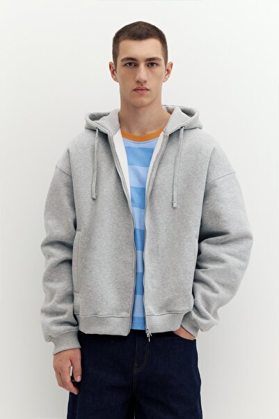 Pull & Bear Kapüşonlu fermuarlı sweatshirt