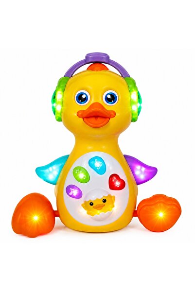 DUCK Jucarie interactiva Waver, ratusca dansatoare cu muzica si lumini, 22 cm
