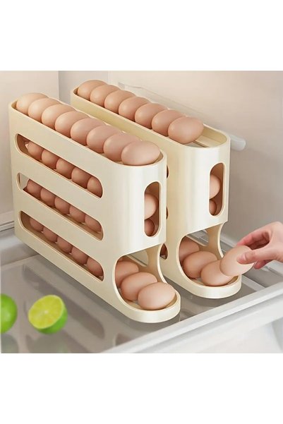 Generic 4-layer ladder type egg box storage refrigerator side door large capa...