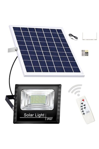 SUNTECH Lampă solară de exterior Asskanaer, Proiector LED, Telecomandă, 114 L...