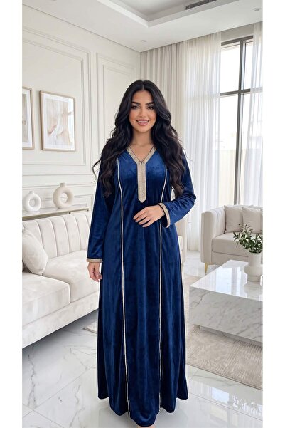 alqarat جلابية دانا المخملية الشتوية