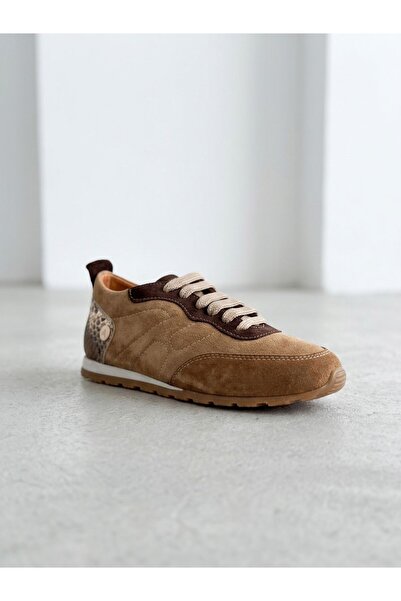 NUR KARACA 26108323K Genuine Leather Suede Sneaker Shoes for Women