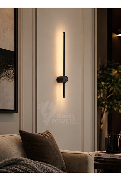 best power إنارة جدارية ليد سوداء ثلاثى الإضاءة على شكل خط طويل
